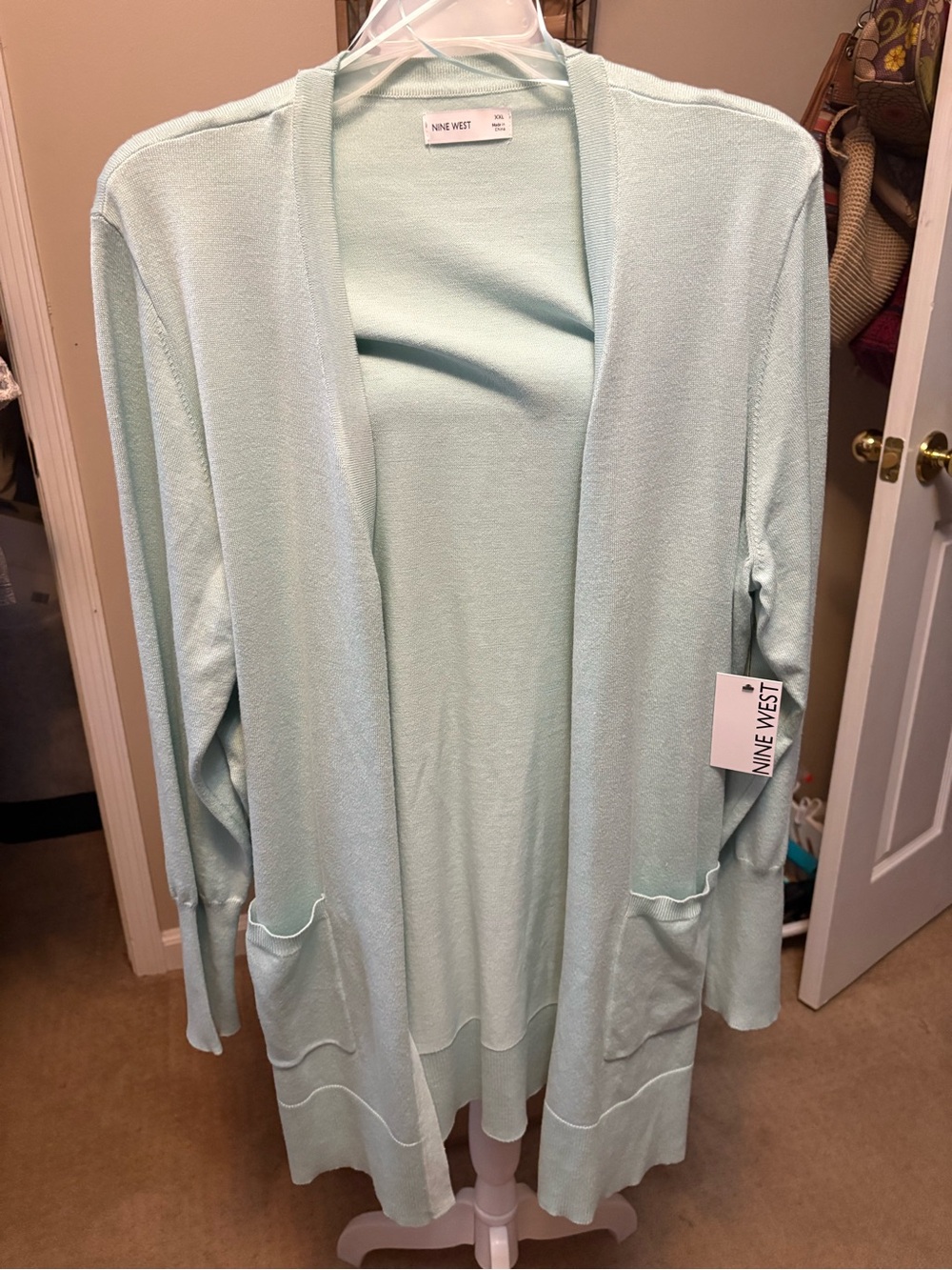 New Nine West Women's Mint Open Front Cardigan Sweater